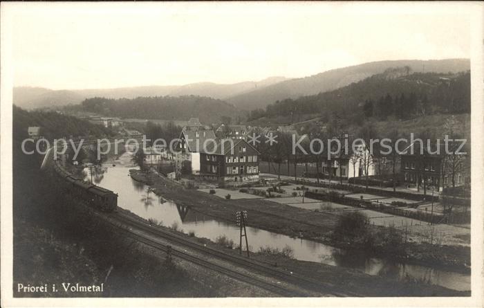 Priorei im Volmetal Eisenbahn Partie am Fluss