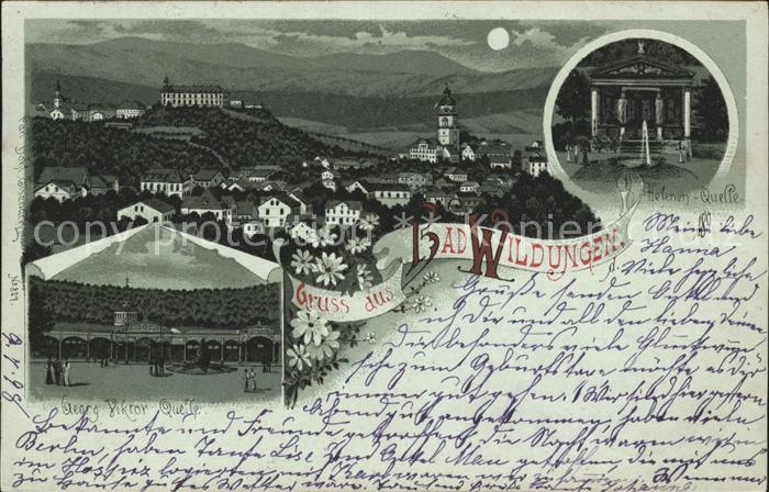 Bad Wildungen im Mondschein Georg Viktor Quelle Helenen Quelle