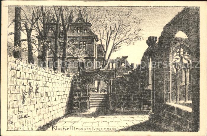 Hirsau Kloster Kreuzgang Zeichnung Kuenstler J. Luz