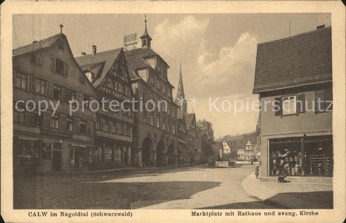 Calw Marktplatz Rathaus Evangelische Kirche