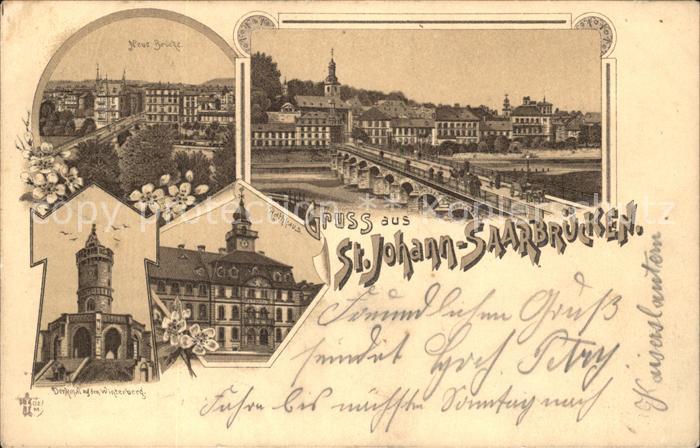 St Johann Saarbruecken Neue Bruecke Winterberg Denkmal Rathaus