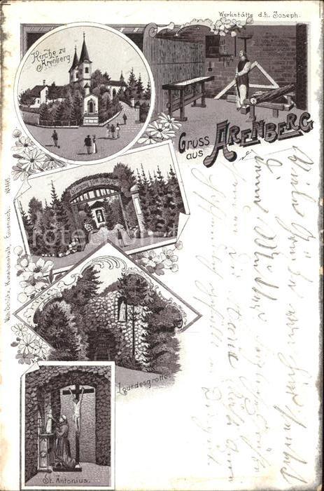 Arenberg Koblenz Kirche Eingang zum Oelberg Lourdesgrotte St. Antonius Werkstaet