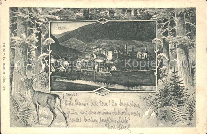 Hirsau Gesamtansicht Wald Hirsch