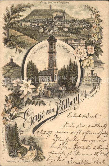 Annaberg-Buchholz Erzgebirge Poehlberg Rundweg Aussichtsturm Galgenberg Ruine Sc