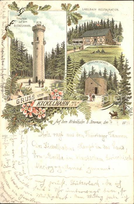 Ilmenau Thueringen Aussichtsturm Kickelhahn Gabelbach Restauration Goethehaeusch