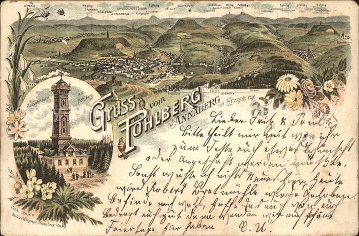 Annaberg-Buchholz Erzgebirge Panorama Pohlberg Aussichtsturm Reichspost