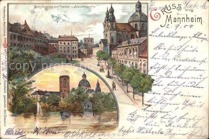 Mannheim Schillerplatz Theater Jesuitenkirche Stadtpark Sternwarte