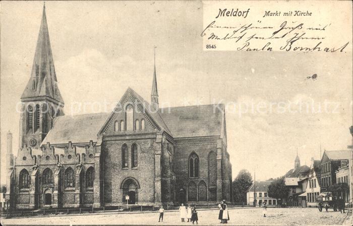 Meldorf Markt mit Kirche