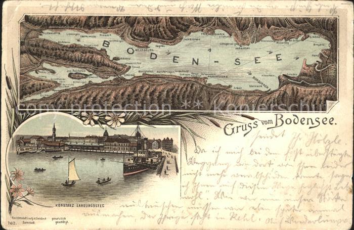 Konstanz Bodensee und Umgeburg Landungssteg Deutsche Reichspost