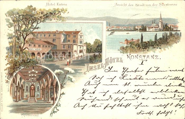 Konstanz Bodensee Ansicht von Seestrasse Insel Hotel Entree Speisesaal