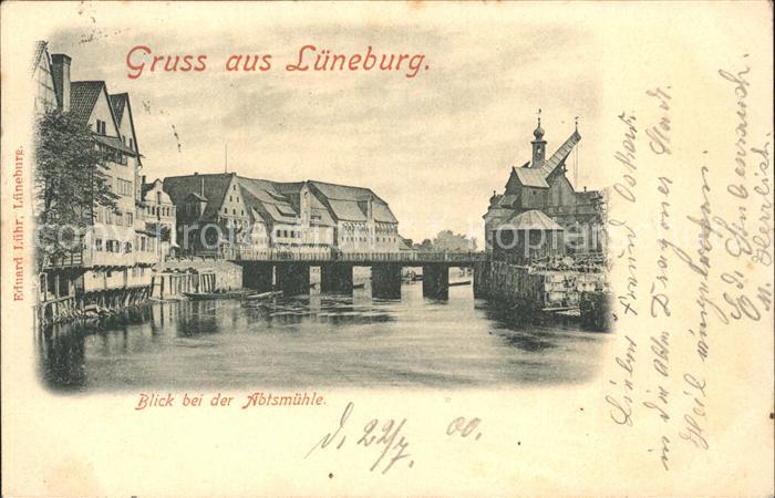 Lueneburg Blick bei der Abtsmuehle Bruecke Deutsche Reichspost