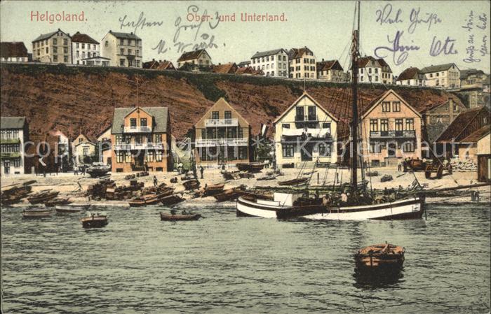 Helgoland Ober und Unterland Schiffe