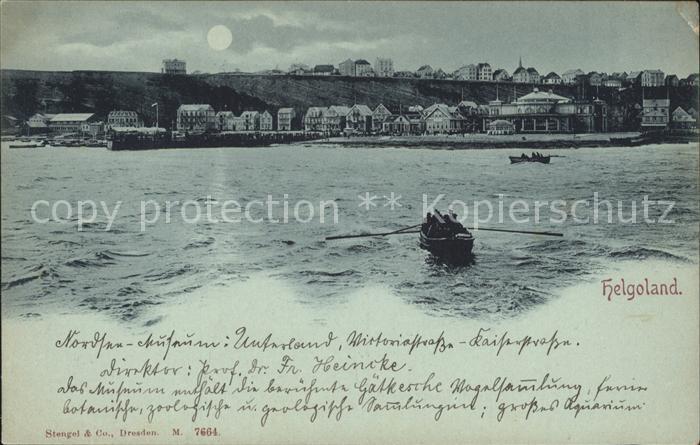 Helgoland Ansicht vom Meer aus Mondschein