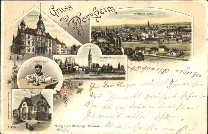 Pforzheim Totale Rathaus Goldschmied Kirche Schuetzenhaus