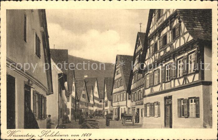 Wiesensteig Holzhaeuser von 1669 Fachwerk