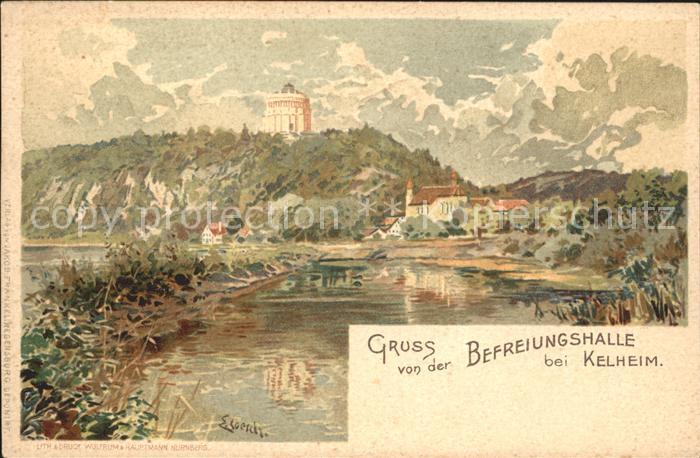 Kelheim Befreiungshalle Kuenstlerkarte Loesche