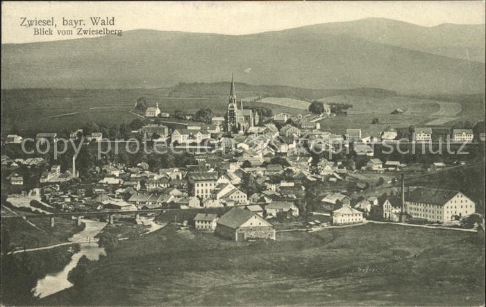Zwiesel Niederbayern Panorama Blick vom Zwieselberg Bayrischer Wald