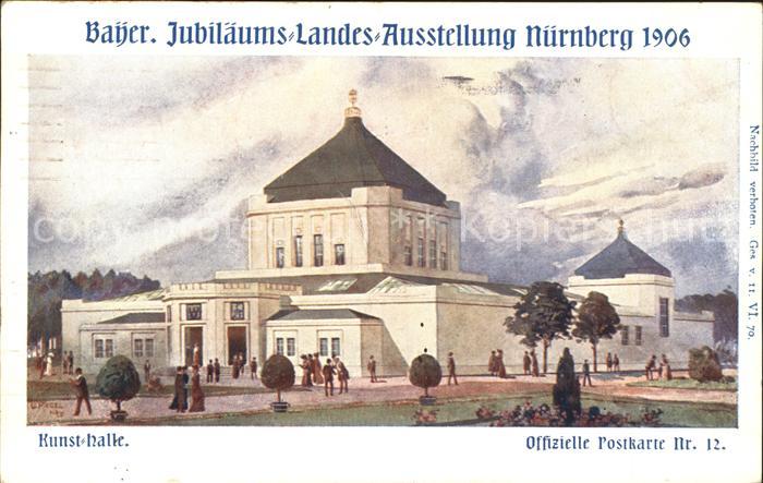 Nuernberg Bayerische Jubliaeums Landesausstellung 1906 Kunsthalle Offizielle Pos