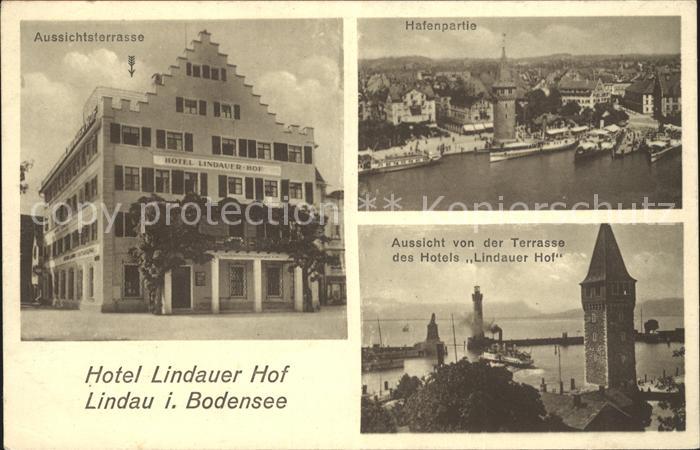 Lindau Bodensee Hotel Lindauer Hof Aussichtsterrasse Hafenpartie Turm