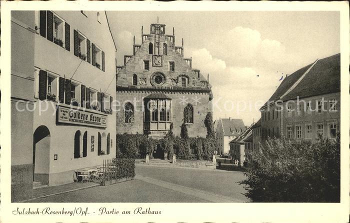 Sulzbach-Rosenberg Partie am Rathaus Gasthaus Goldene Krone Giebel