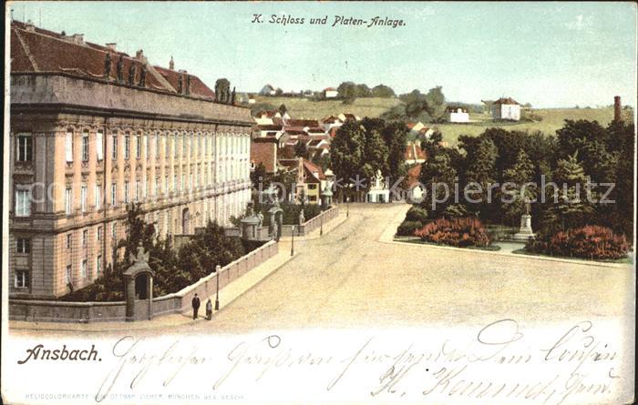 Ansbach Mittelfranken Koenigliches Schloss und Paten Anlage