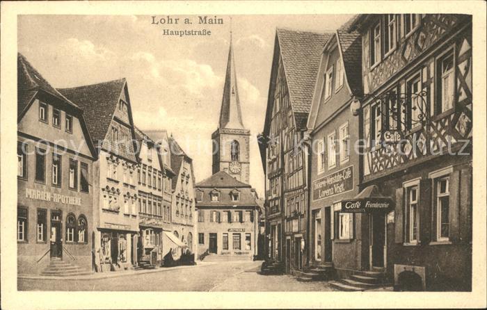 Lohr Main Hauptstrasse Kirchturm Apotheke