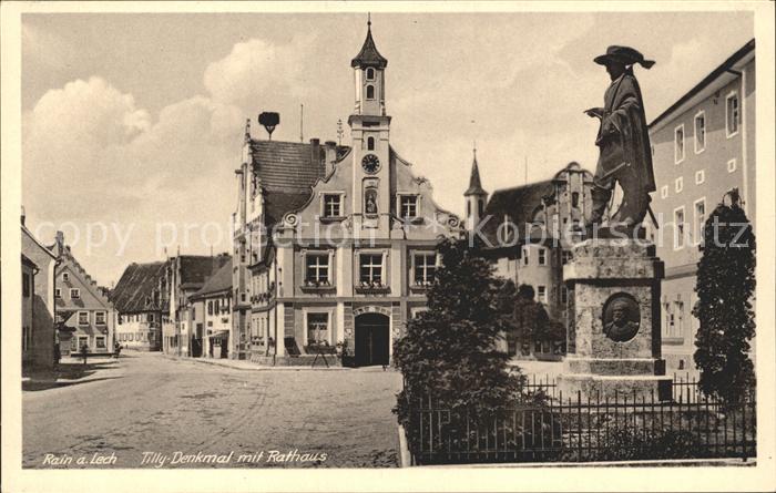 Rain Lech Tilly Denkmal Statue Rathaus