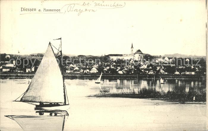 Diessen Ammersee Ansicht vom See aus Segelboot