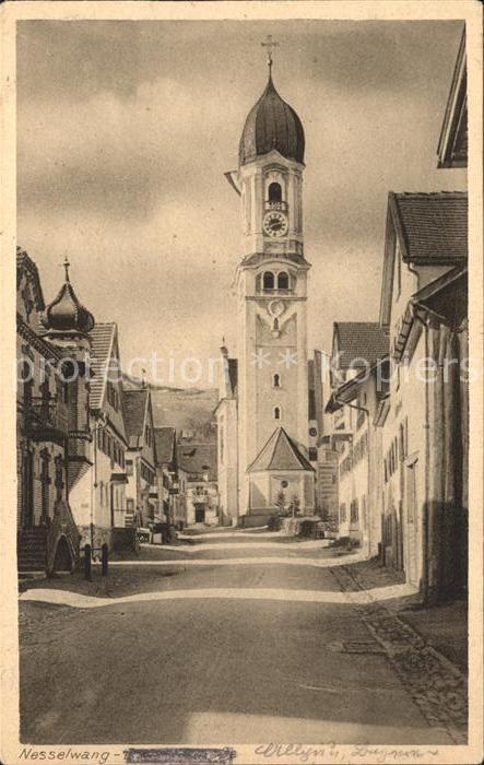 Nesselwang Strassenpartie Kirche