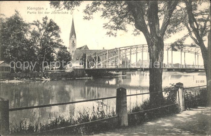 Kempten Allgaeu Partie bei der Illerbruecke Kirche