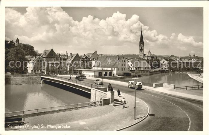 Kempten Allgaeu St. Mangbruecke Iller Kirche
