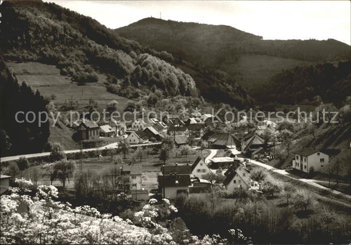 Mambach Gesamtansicht mit Hoher Moehr Urlaubsort Schwarzwald