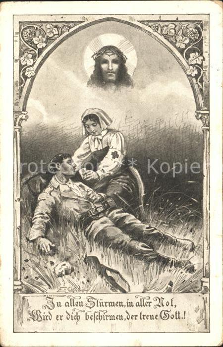 Rotes Kreuz WK1 Soldat Jesus Spruch