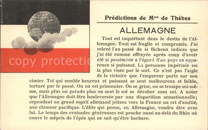 Globus Predictions Madame de Thebes Allemagne