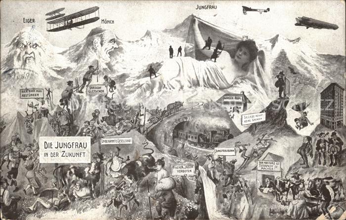 Berggesichter Eiger Mönch Jungfrau Eisenbahn Segelflu