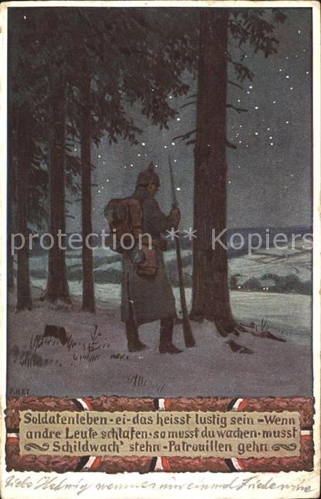 Hey Paul Nr. 5 Soldatenliederpostkarte Soldatenleben ei das heisst lustig sein S
