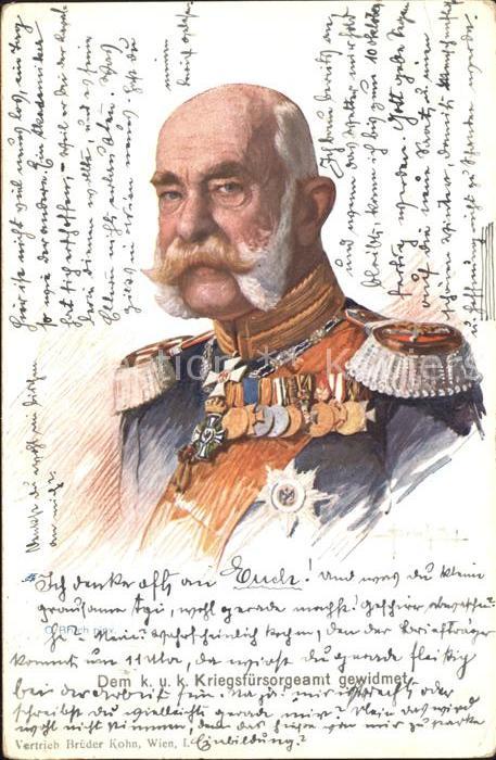 Franz Josef I. Kaiser von oesterreich Orden Spendenkarte Kriegsfuersorgeamt