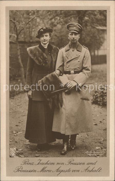 Adel Preussen Prinz Joachim Prinzessin Marie Auguste von Anhalt