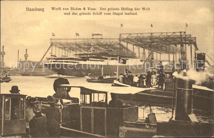 Werftbau Hamburg Blohm und Voss Helling Schiff