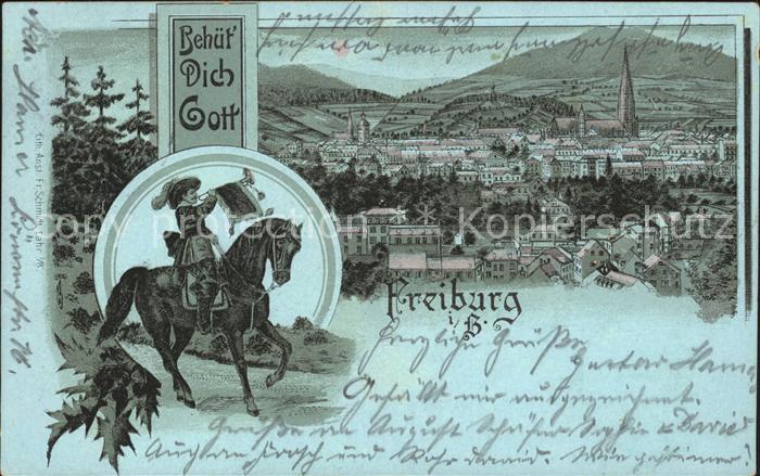 Trompeter Scheffel Freiburg im Breisgau Litho