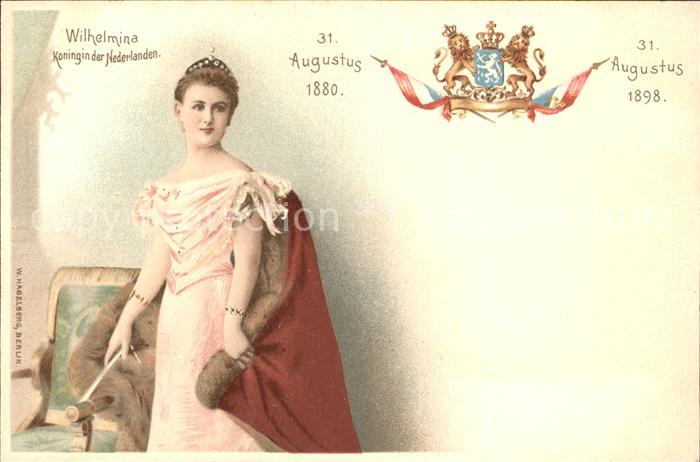 Adel Niederlande Koenigin Wilhelmina Litho