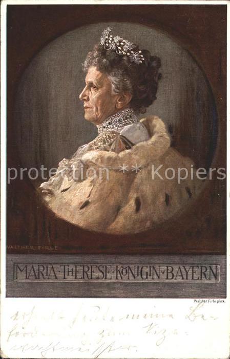 Adel Bayern Koenigin Maria Therese Kuenstlerkarte Walther Firle Rotes Kreuz