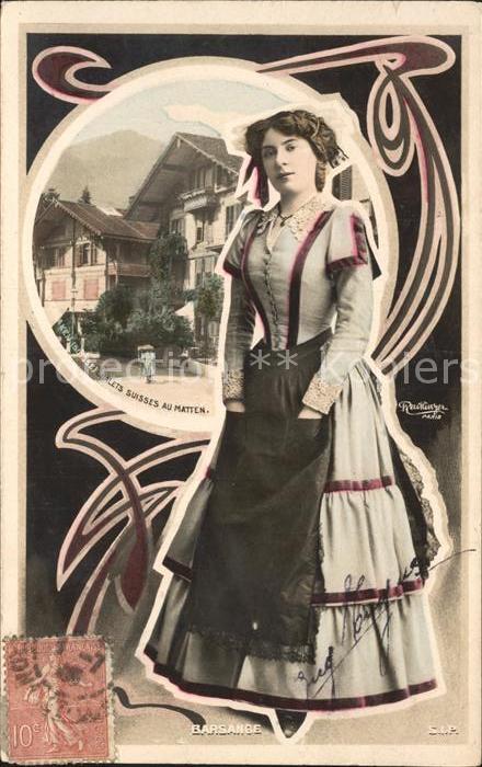 Foto Reutlinger Paris Barsagne Frau Tracht Chalets Suisse au
