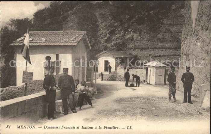 Zoll Grenze Douane Menton Zöllner Frankreich Italien