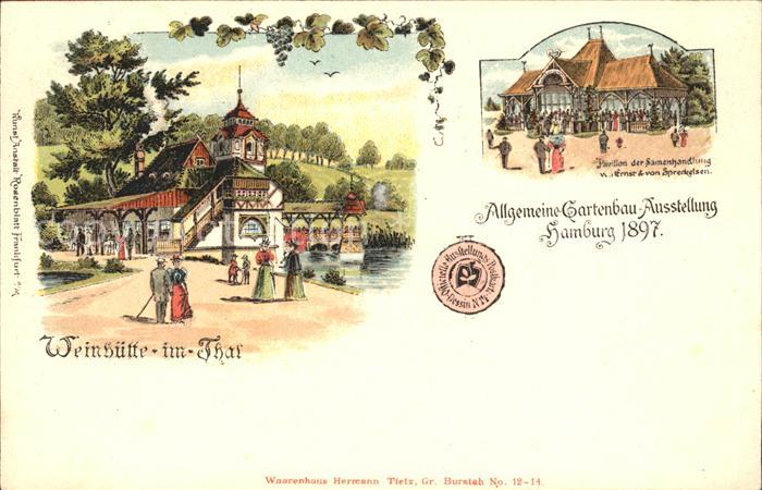 Ausstellung Gartenbau Hamburg 1897 Weinhuette im Thal Pavillon der Samenhandlung