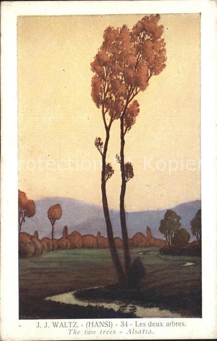 Hansi Waltz J J Les deux arbres Alsatia Baeume Elsass