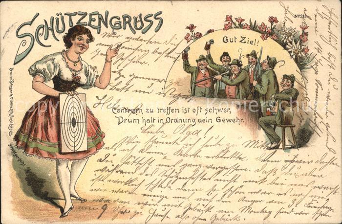 Schuetzensport Zielscheibe Spruch Litho