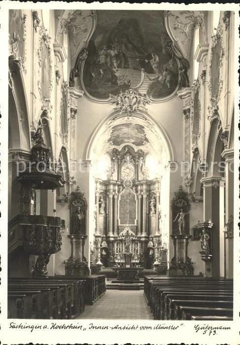 Foto Gutermann Nr. 579 Bad Saeckingen Innen-Ansicht Muenster