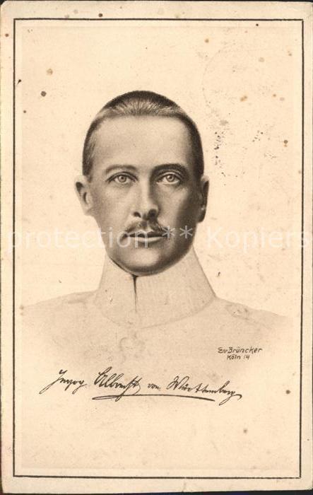 Adel Wuerttemberg Herzog Albrecht Kuenstlerkarte Ev. Bruencker Rotes Kreuz