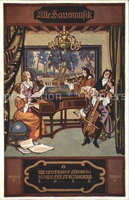 Saengerbundfest VIII. Nuernberg Alte Musik Klavier Cello Geige Globus Kuenstlerk